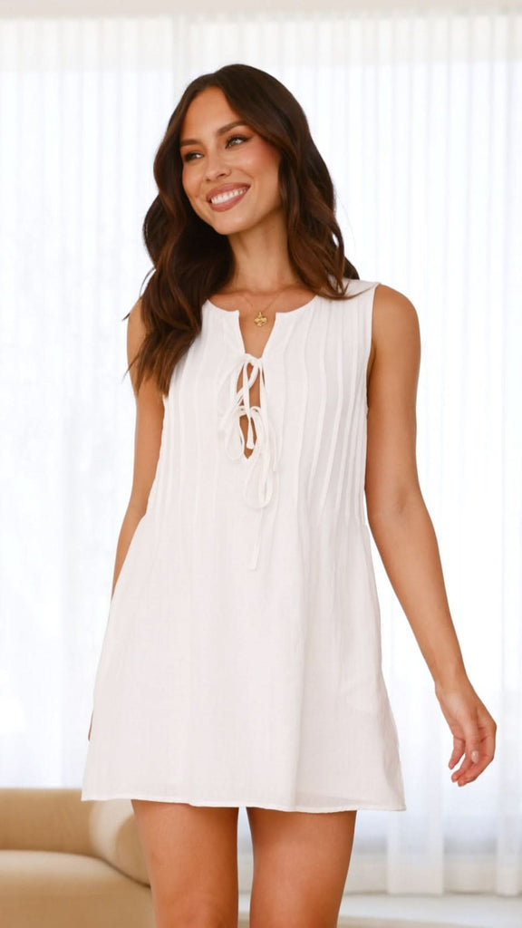 Sahara Mini Dress - White - Billy J