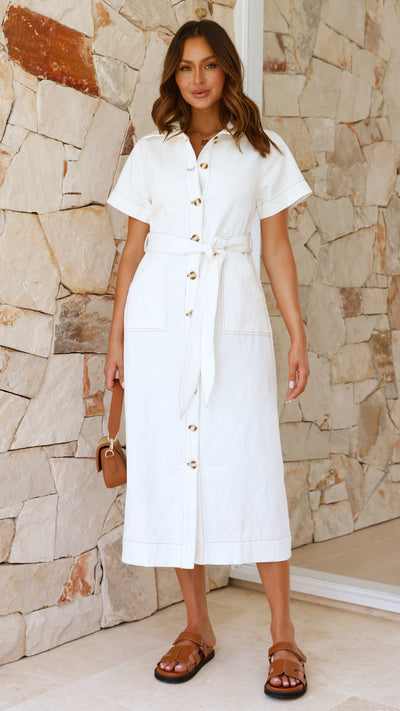 Load image into Gallery viewer, Nicole Midi Dress - Ivory - Billy J
