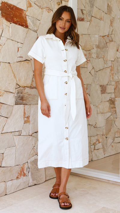 Load image into Gallery viewer, Nicole Midi Dress - Ivory - Billy J
