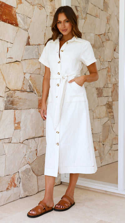 Load image into Gallery viewer, Nicole Midi Dress - Ivory - Billy J
