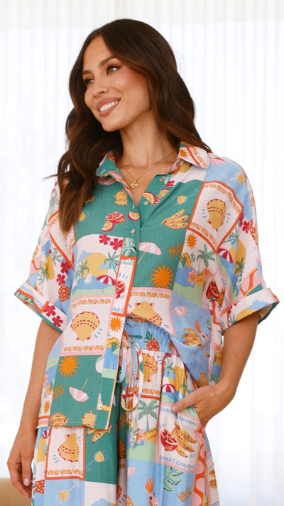 Load image into Gallery viewer, Mila Shirt - Praia Print - Billy J
