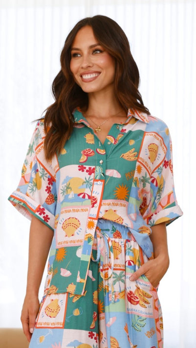 Load image into Gallery viewer, Mila Shirt - Praia Print - Billy J
