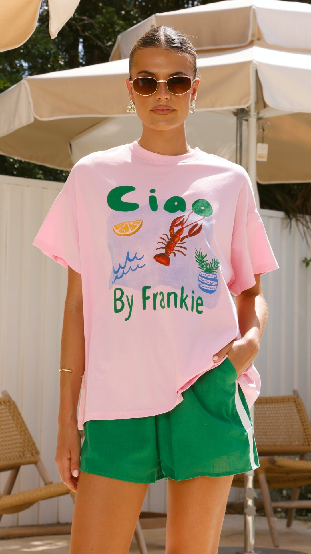 Ciao By Frankie Top and Shorts Set - Pink/Green - Billy J