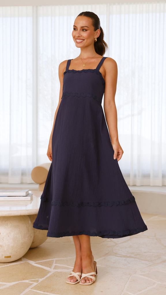 Raelynn Maxi Dress - Navy - Billy J