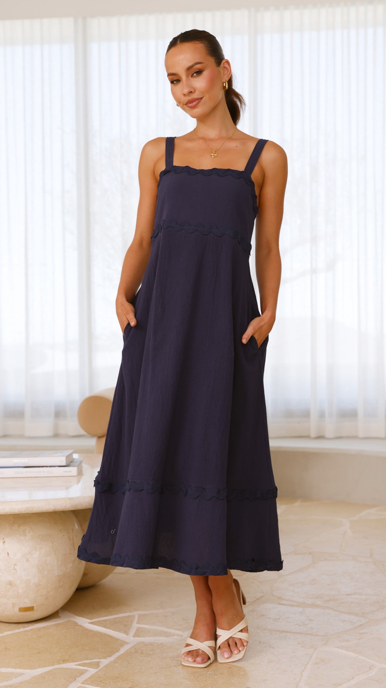 Raelynn Maxi Dress - Navy - Billy J