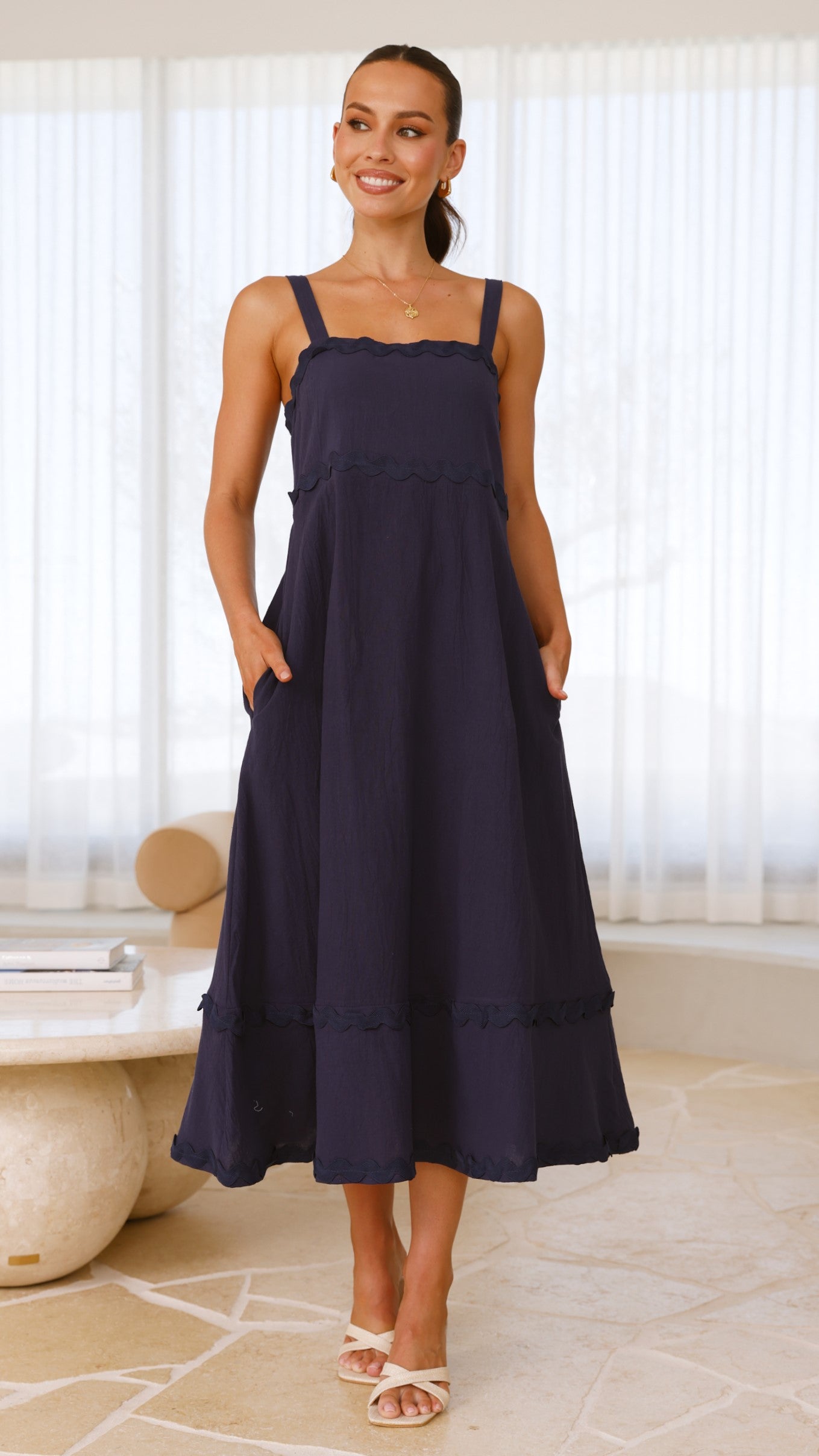 Raelynn Maxi Dress - Navy - Billy J