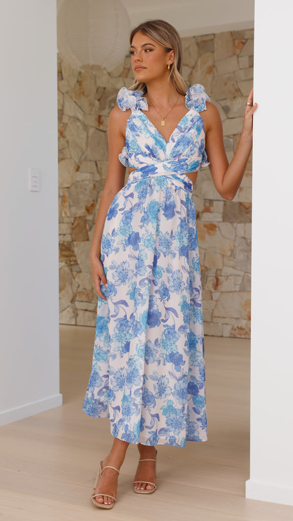 Galilhai Maxi Dress - Blue Floral - Billy J