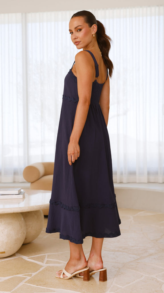 Raelynn Maxi Dress - Navy - Billy J