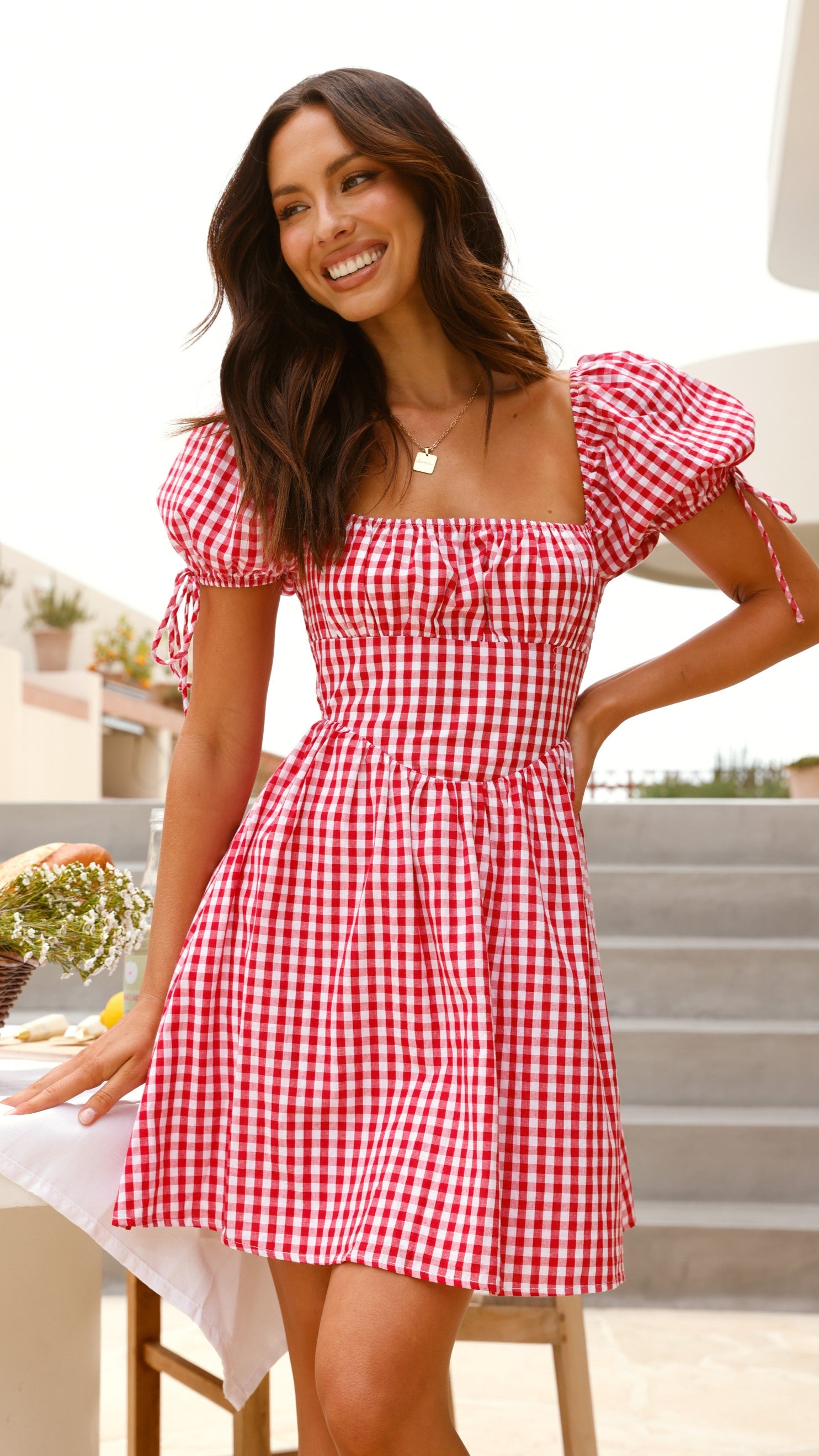 Takashi Mini Dress - Picnic Red - Billy J