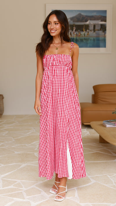 Load image into Gallery viewer, Taissa Maxi Dress - Picnic Red - Billy J
