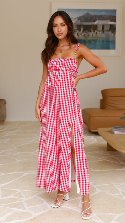 Load image into Gallery viewer, Taissa Maxi Dress - Picnic Red - Billy J
