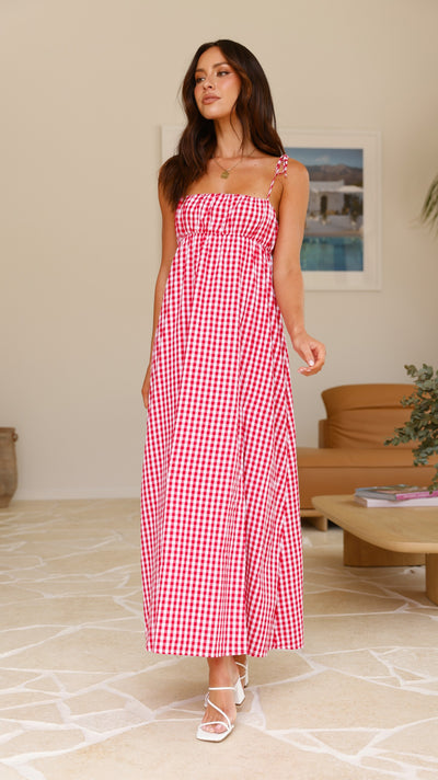 Load image into Gallery viewer, Taissa Maxi Dress - Picnic Red - Billy J
