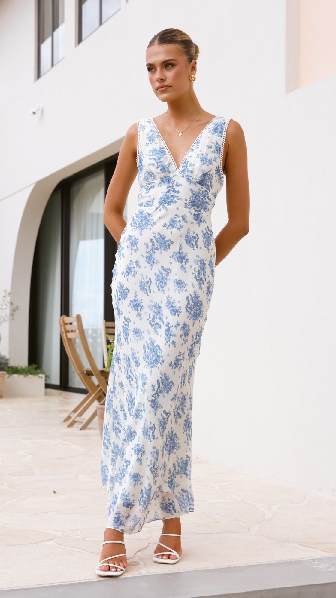 Kamala Maxi Dress - Blue Floral - Billy J