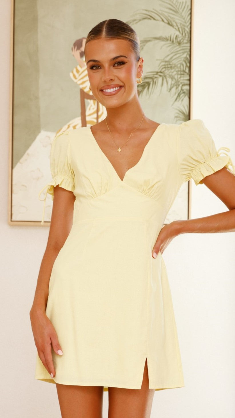 Breigh Mini Dress - Lemon - Billy J