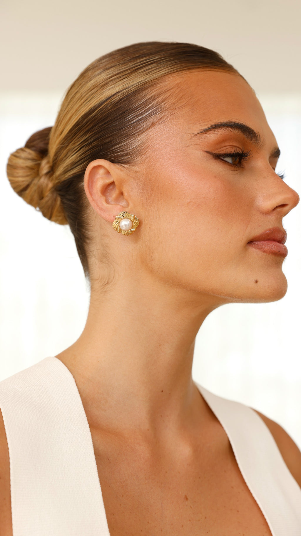 Yasmine 14K Gold Earrings - Gold / Pearl - Billy J