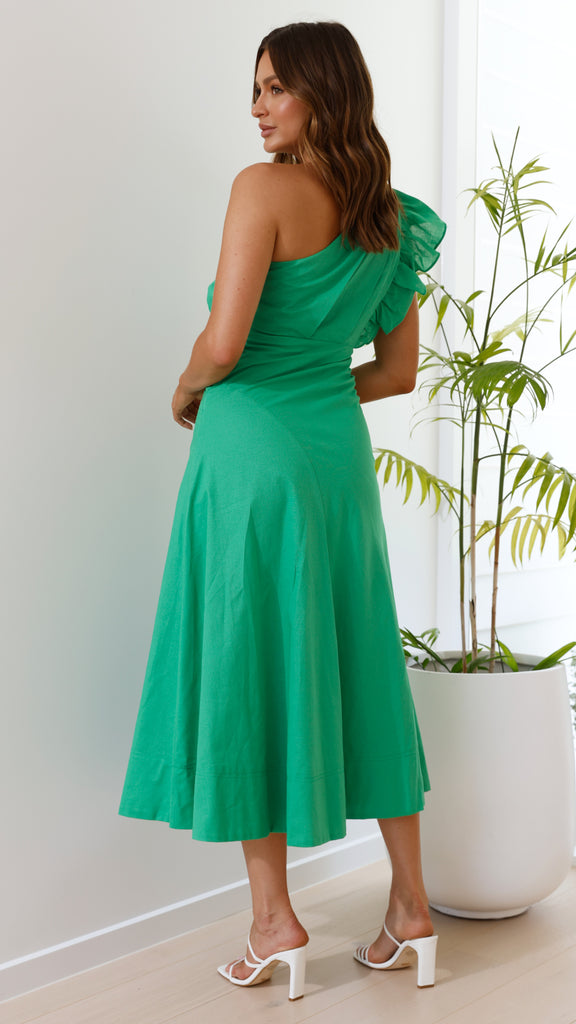 Stassie Midi Dress - Green - Billy J