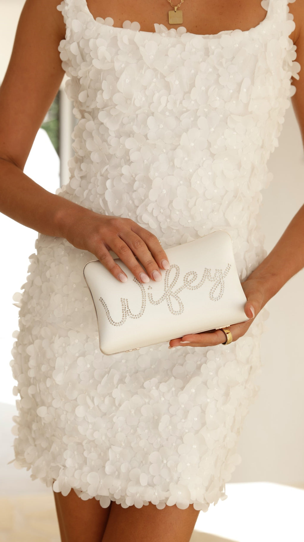 Wifey Satin Clutch - Gold - Billy J