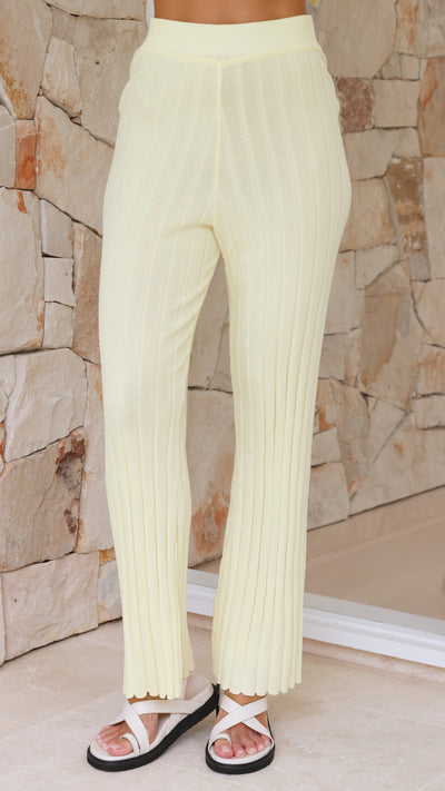 Load image into Gallery viewer, Megan Knit Pants - Lemon - Billy J
