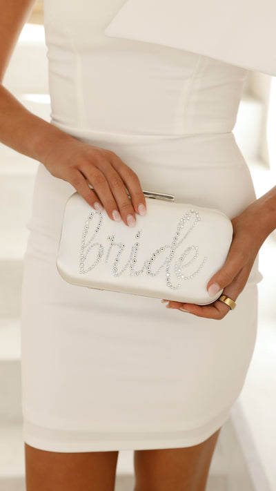 Load image into Gallery viewer, Bride To Be Satin Clutch - Silver - Billy J
