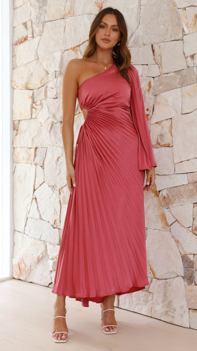 Load image into Gallery viewer, Gwen One Shoulder Maxi Dress - Pink - Billy J
