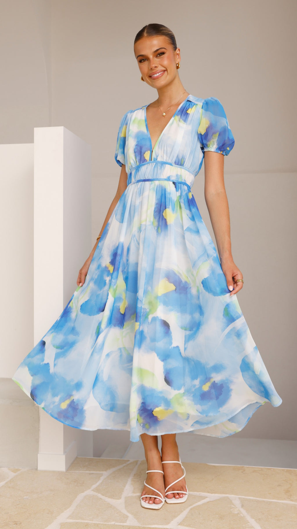 Amberose Maxi Dress - Blue/Green - Billy J