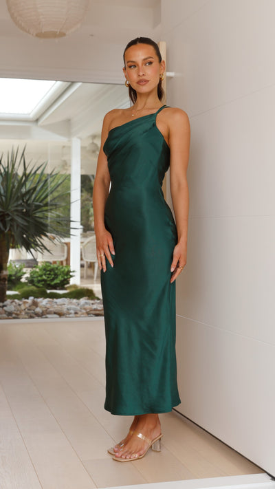 Load image into Gallery viewer, Josephina Midi Dress - Emerald Green - Billy J
