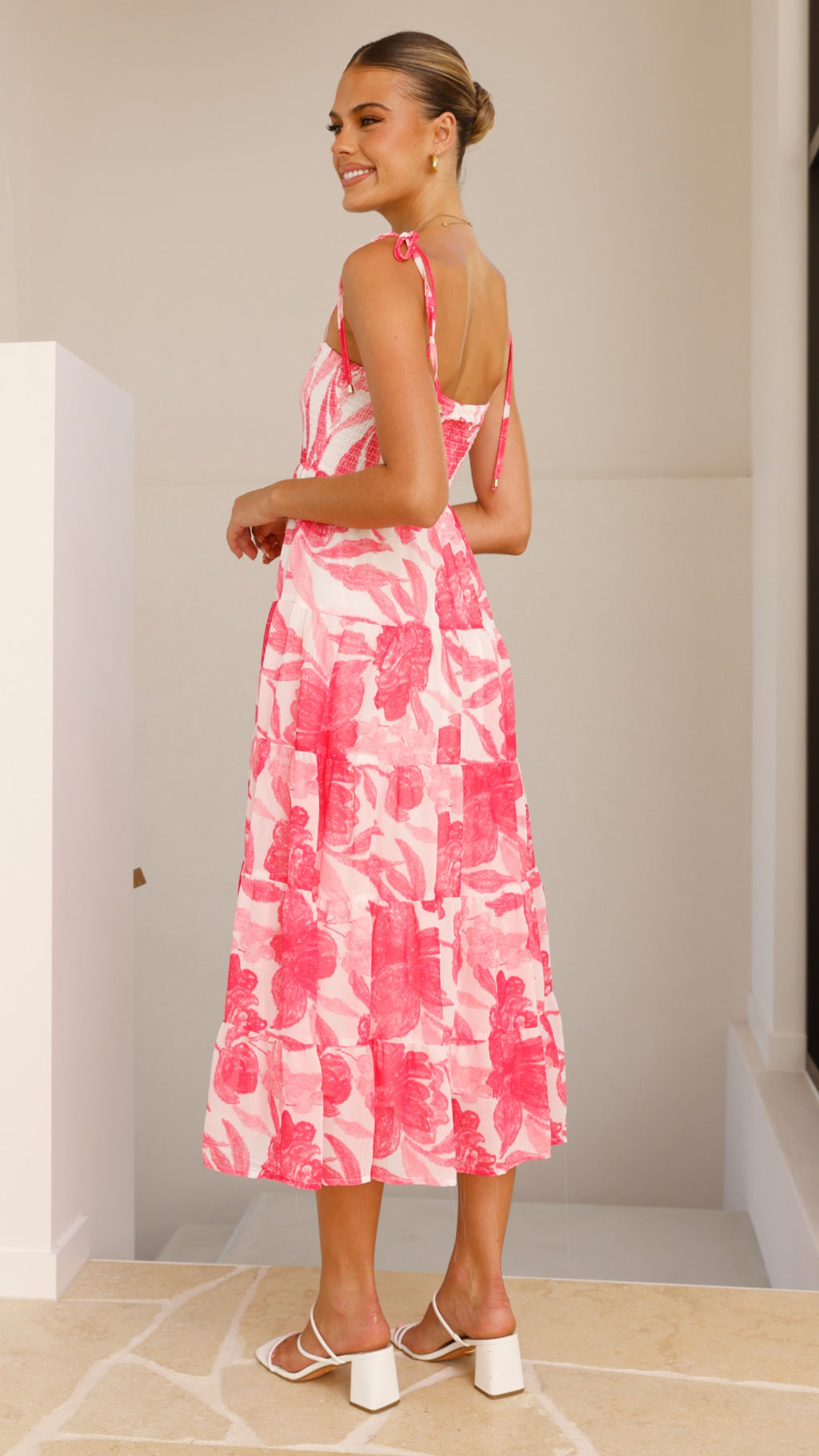 Gwynne Maxi Dress - Pink Print - Billy J