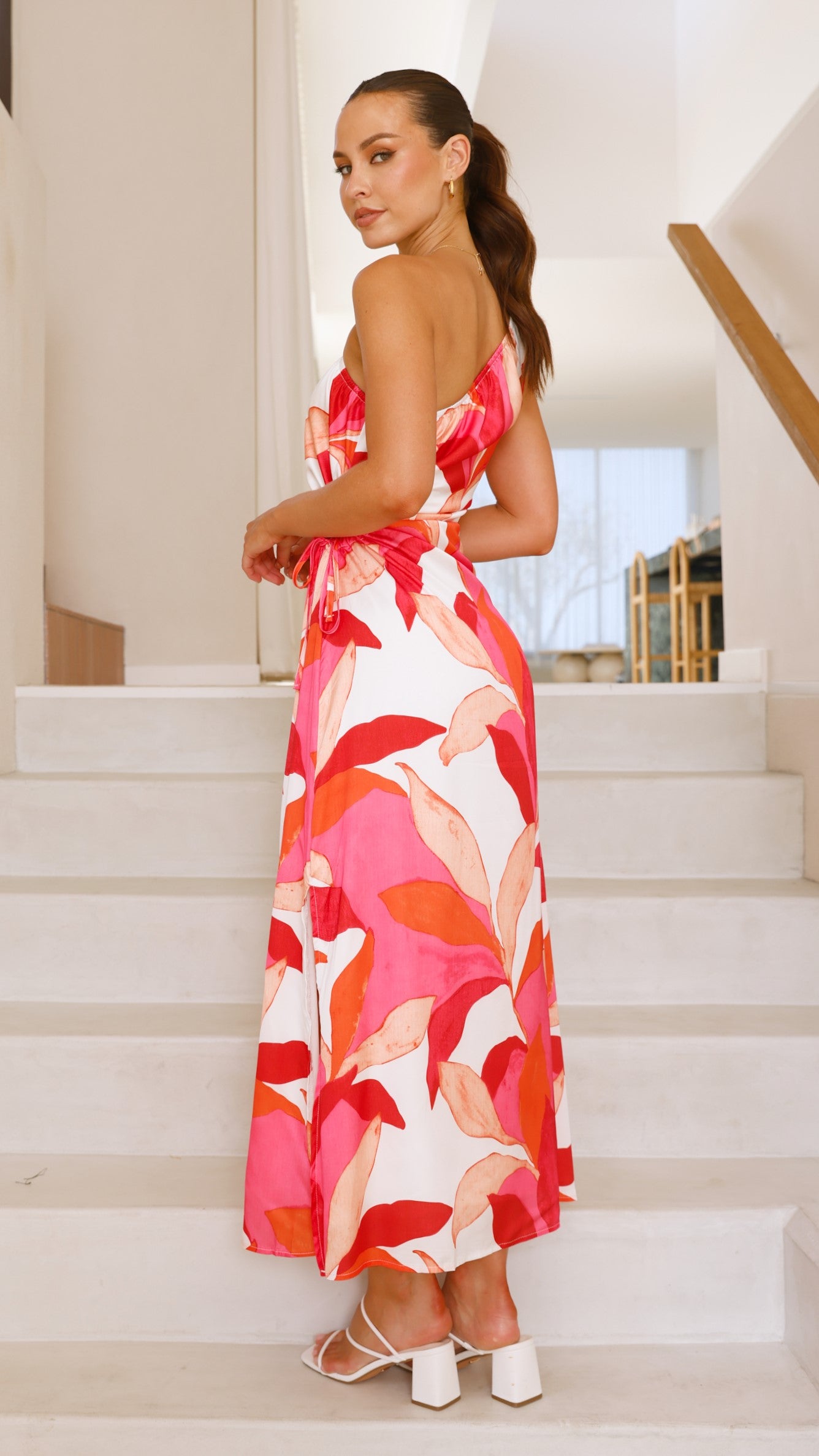 Talisa Maxi Dress - Pink / Orange Floral - Billy J