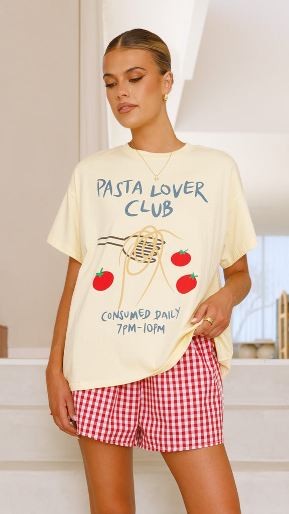 Pasta Lover Top and Shorts Set - Yellow/Red - Billy J