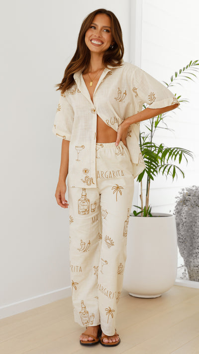 Load image into Gallery viewer, Bailie Shirt and Pants Set - Beige / Tan Margarita - Billy J
