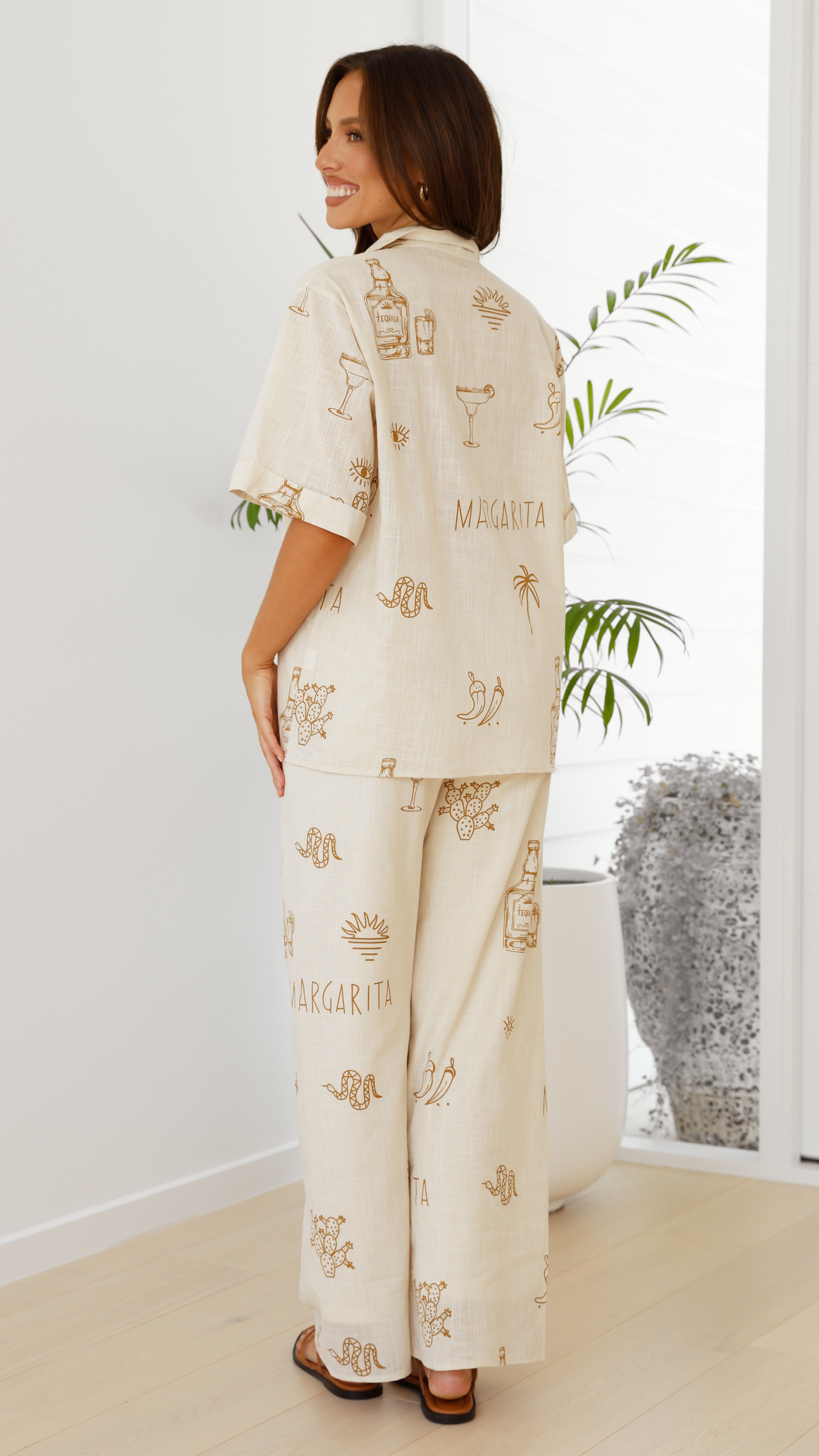 Bailie Shirt and Pants Set - Beige / Tan Margarita - Billy J