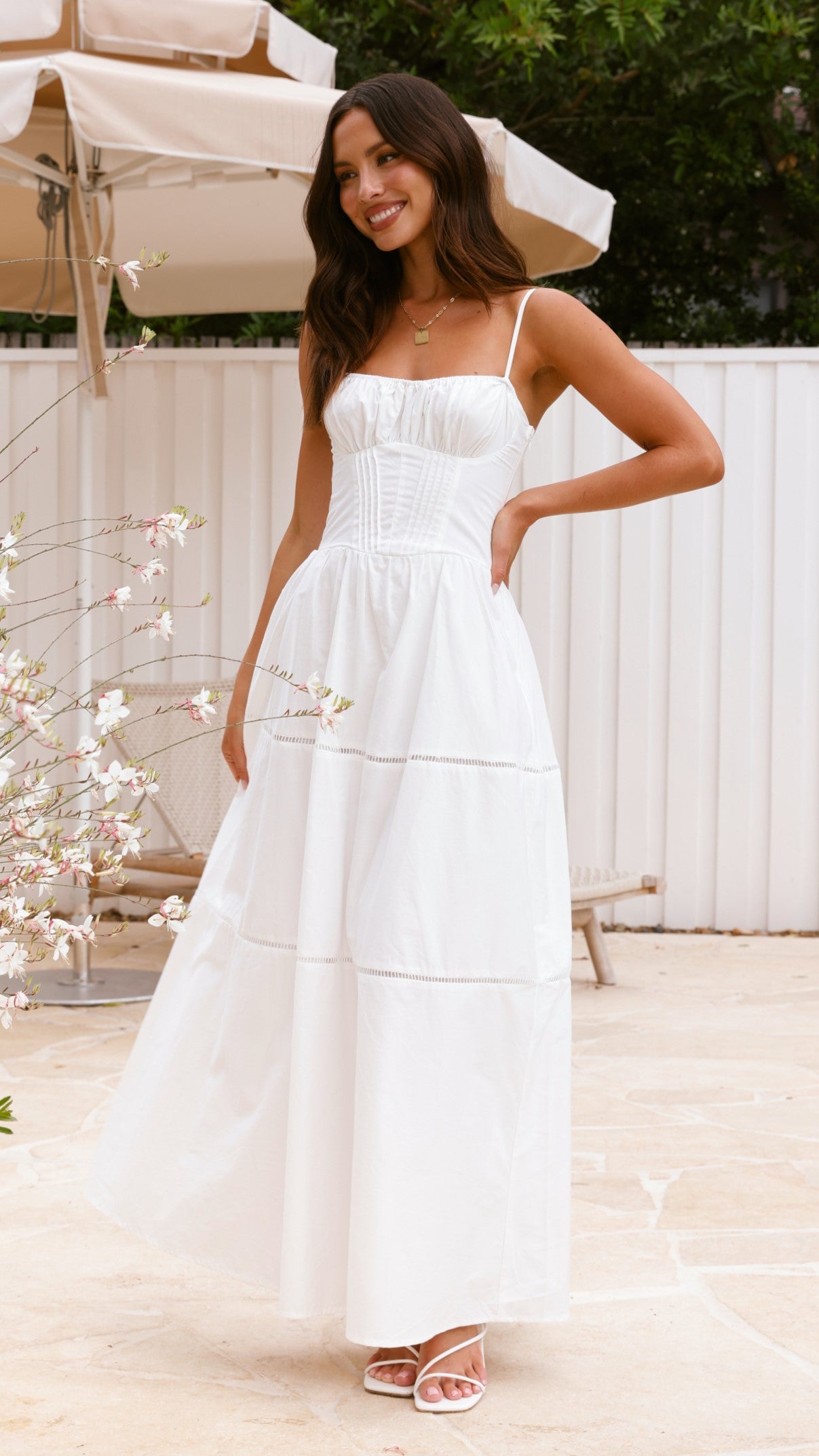 Isabella Maxi Dress - White - Billy J