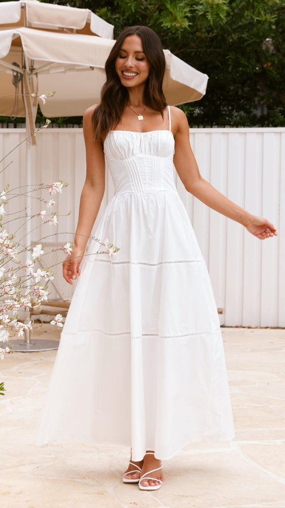 Isabella Maxi Dress - White - Billy J