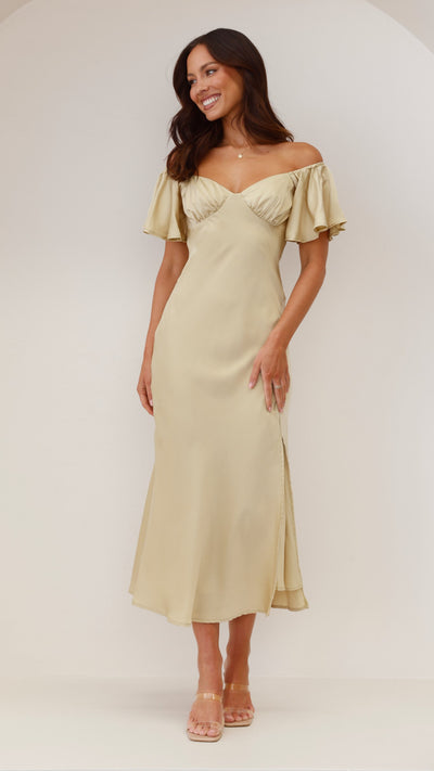 Load image into Gallery viewer, Louisa Midi Dress - Olive - Billy J
