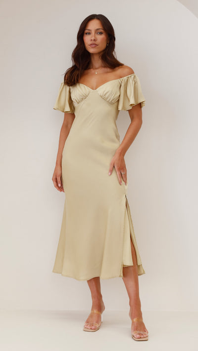 Load image into Gallery viewer, Louisa Midi Dress - Olive - Billy J
