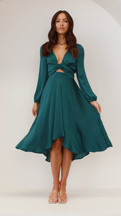 Load image into Gallery viewer, Starry Nights Dress - Emerald - Billy J
