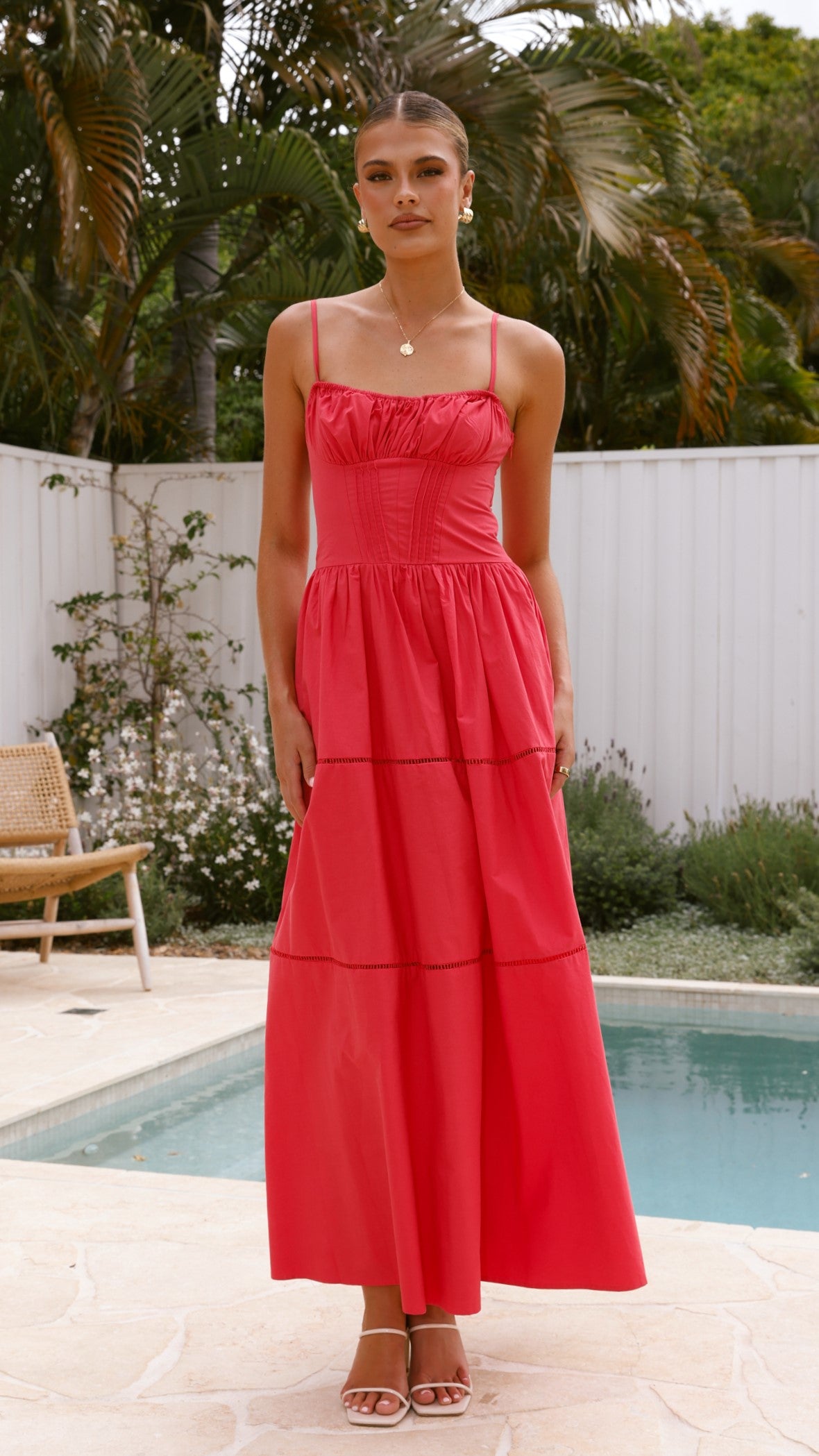 Isabella Maxi Dress - Red - Billy J