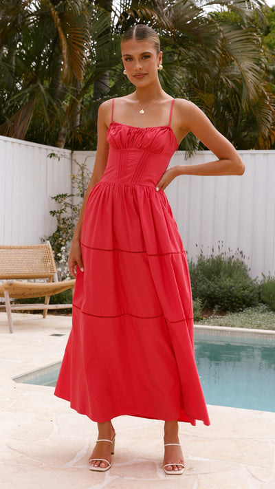 Load image into Gallery viewer, Isabella Maxi Dress - Red - Billy J
