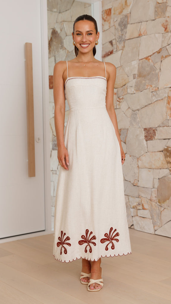 Daya Maxi Dress - Natural / Brown - Billy J