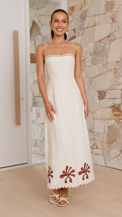 Load image into Gallery viewer, Daya Maxi Dress - Natural / Brown - Billy J
