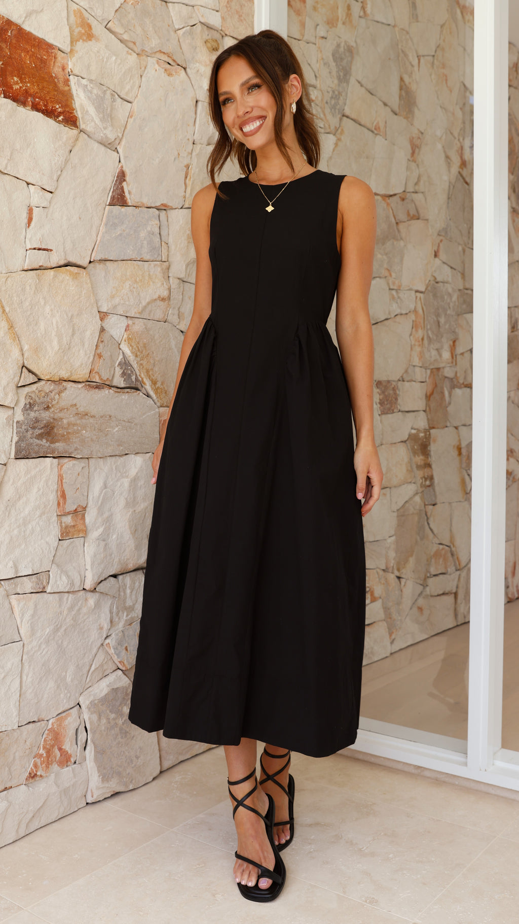 Nikayla Midi Dress - Black - Billy J