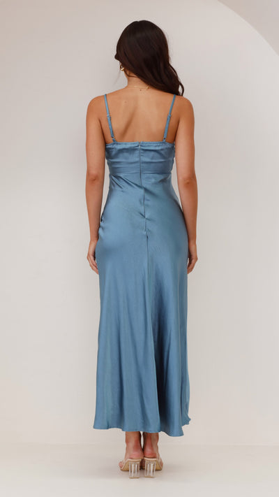 Load image into Gallery viewer, Elsa Midi Dress - Steel Blue - Billy J
