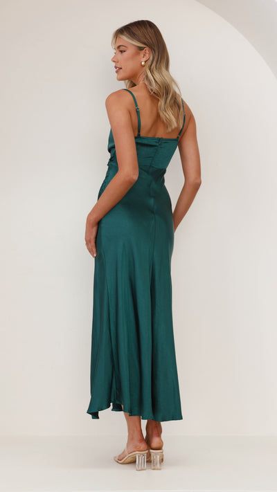 Load image into Gallery viewer, Elsa Midi Dress - Emerald - Billy J
