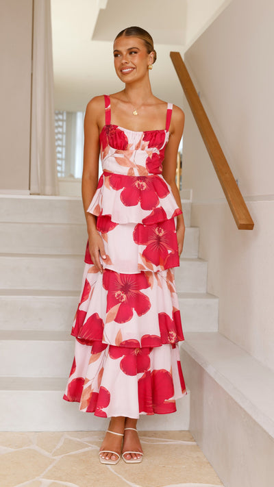 Load image into Gallery viewer, Page Maxi Dress - Red Floral - Billy J
