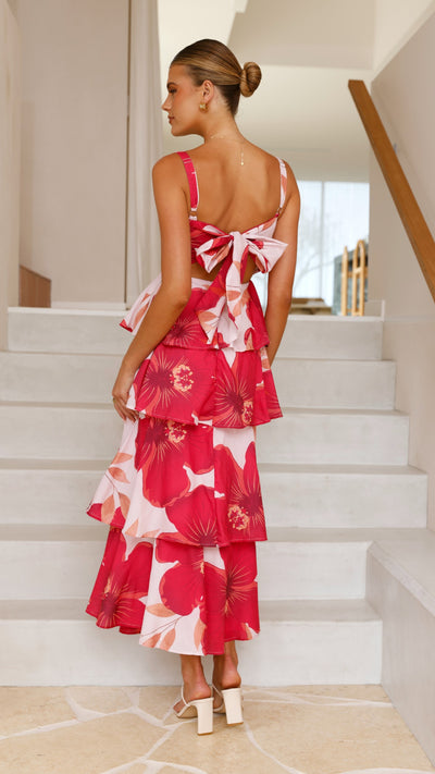 Load image into Gallery viewer, Page Maxi Dress - Red Floral - Billy J
