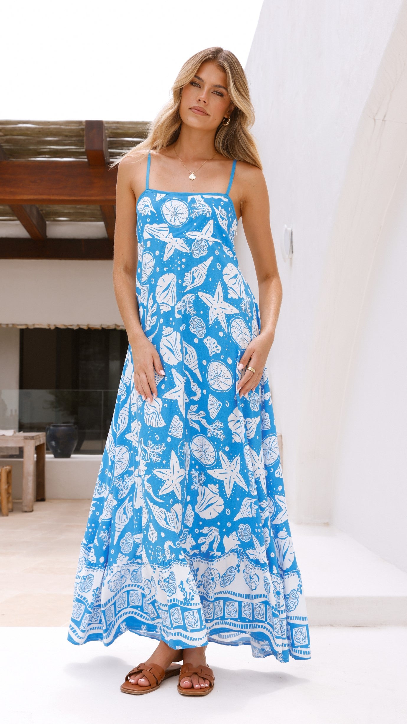 Talleen Maxi Dress - Blue / White - Billy J