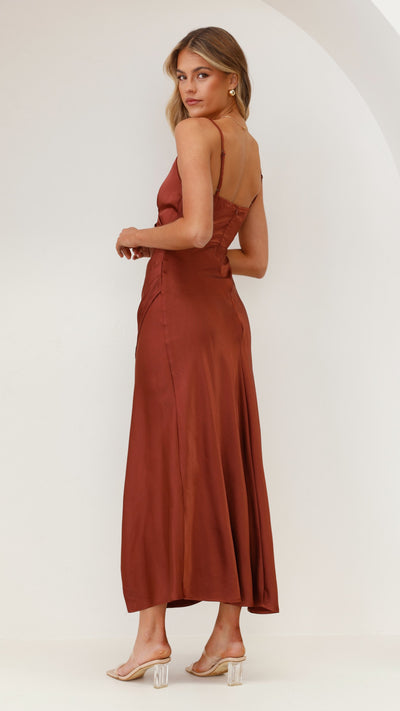 Load image into Gallery viewer, Elsa Midi Dress - Rust - Billy J
