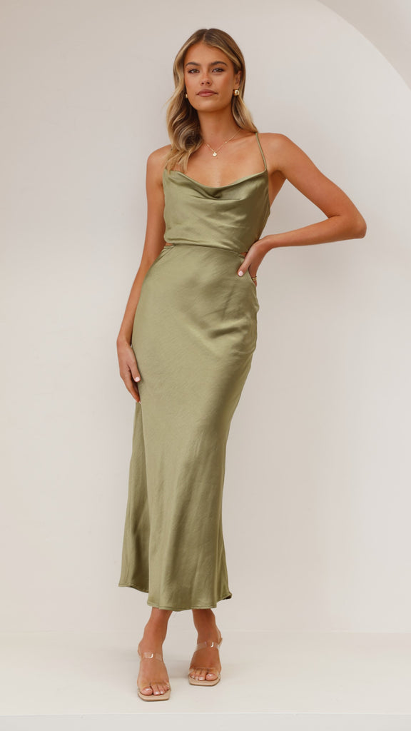 Sloan Midi Dress - Olive - Billy J