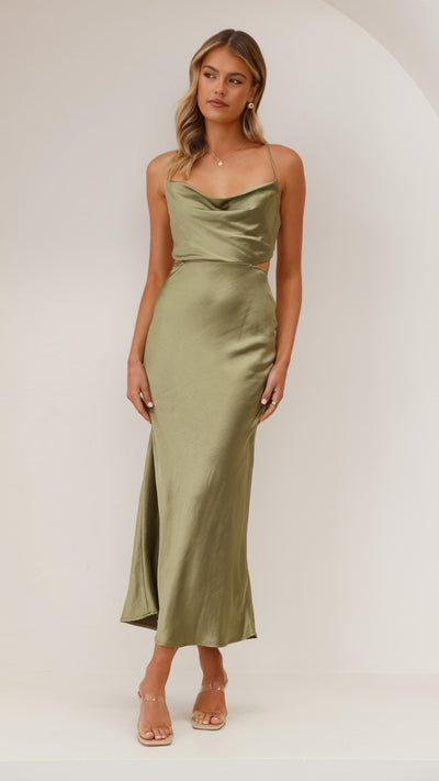 Load image into Gallery viewer, Sloan Midi Dress - Olive - Billy J
