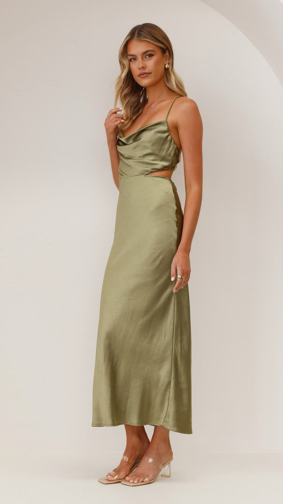 Sloan Midi Dress - Olive - Billy J